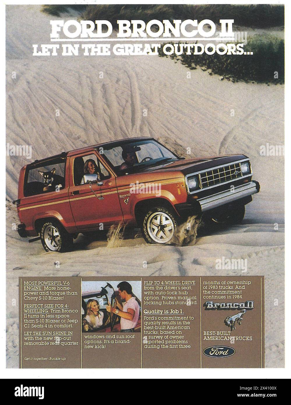 1984 Ford Bronco II Werbespot – Lassen Sie die Natur genießen Stockfoto