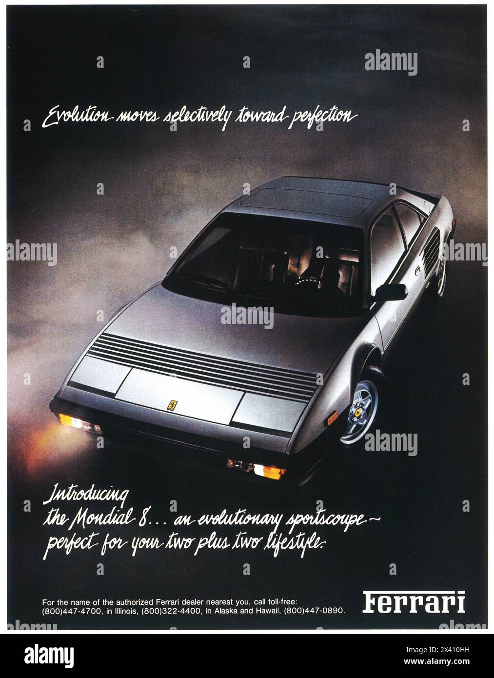 1981 Ferrari Mondial 8 Ad: Evolution Bewegt Sich Selektiv Stockfoto