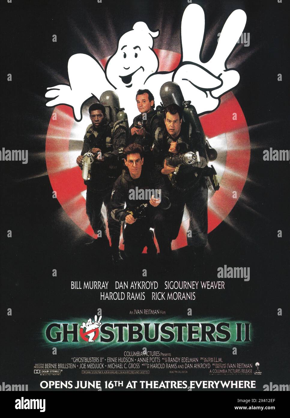 1989 Ghostbusters II Filmplakat, Regie: Ivan Reitman, mit Bill Murray Stockfoto