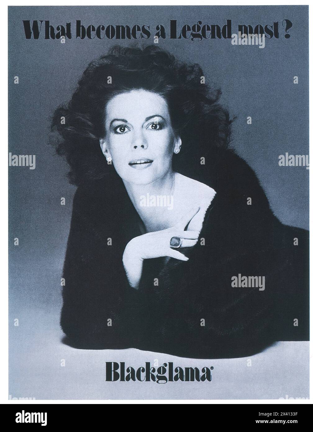 1982 Blackglama-Werbespot bei Natalie Wood Stockfoto