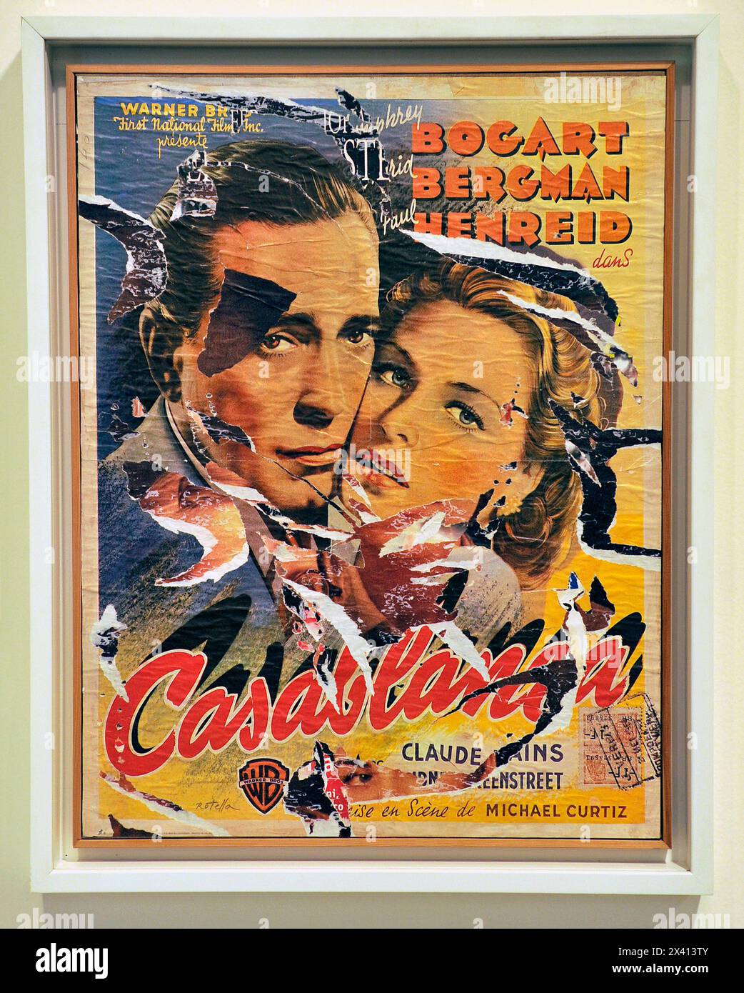 Vintage-Casablanca-Filmplakat im Guggenheim Bilbao Museum, Spanien, Europa Stockfoto