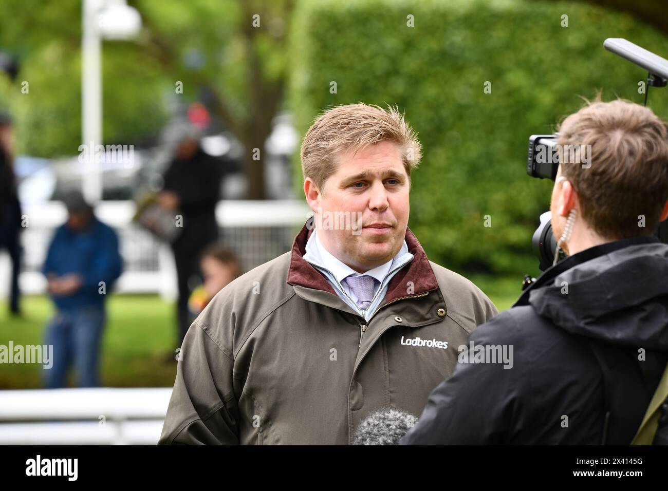 Rennpferdetrainer DAN SKELTON Stockfoto