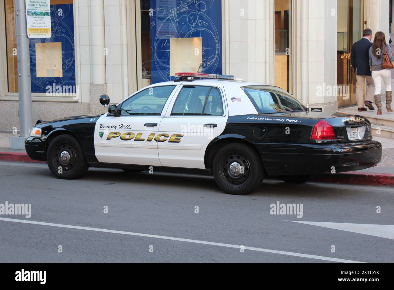 Beverly Hills Polizeiwagen Stockfoto