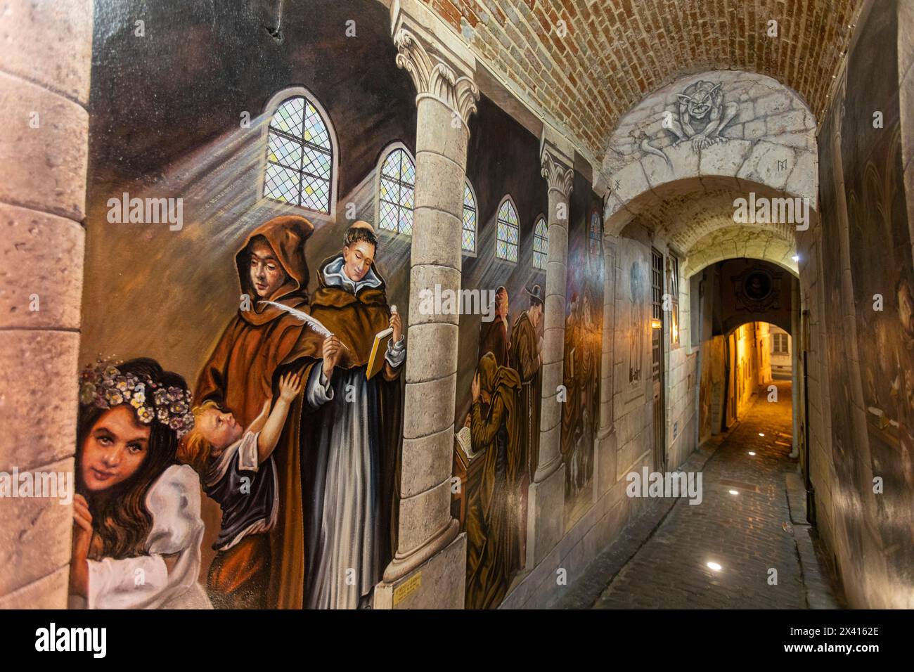 Frankreich, Hauts de France, Aisne, Laon. Altstadt, Ruelle des Neufliers Stockfoto