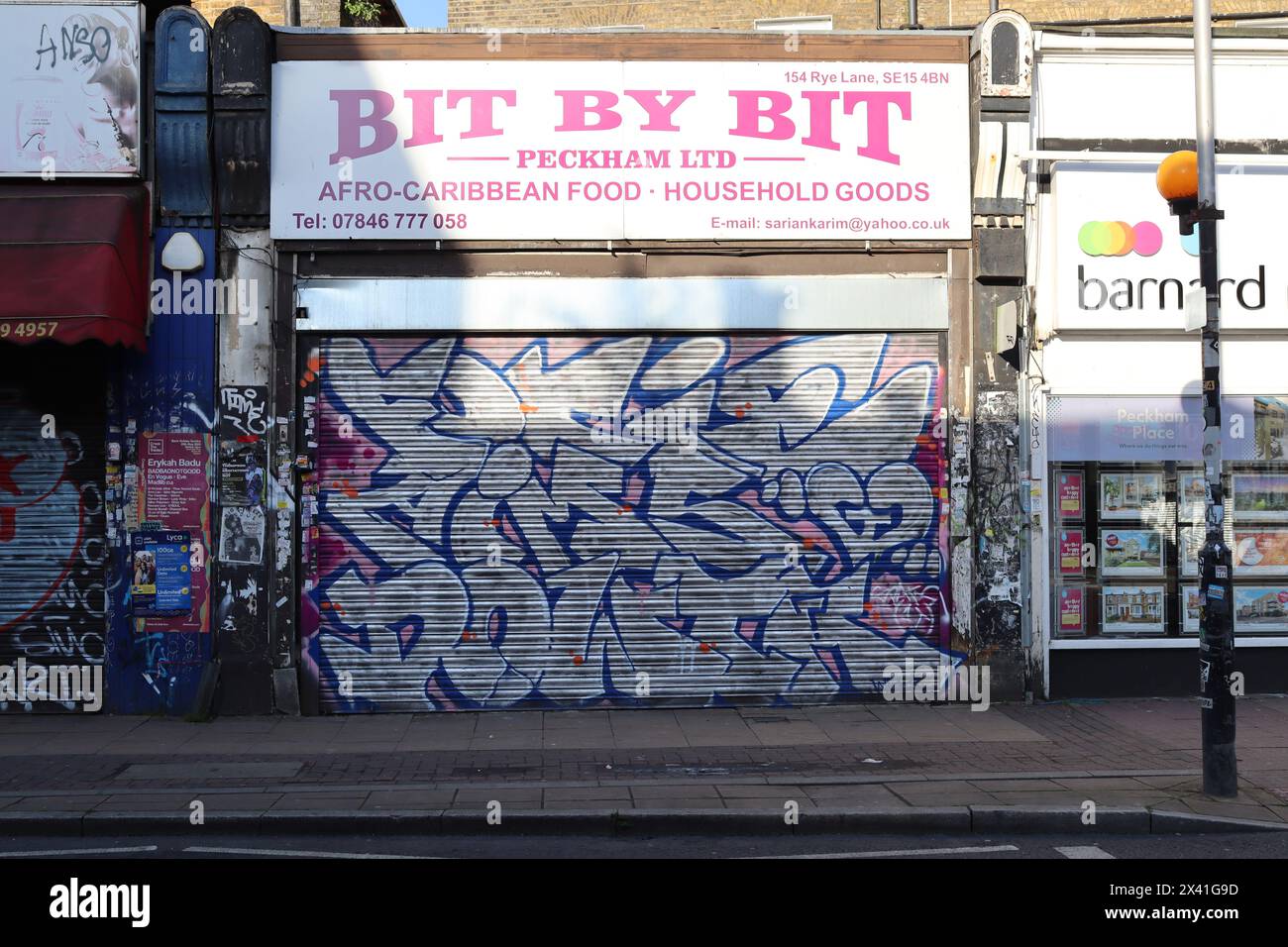 Graffiti auf der Rye Lane, Peckham Stockfoto