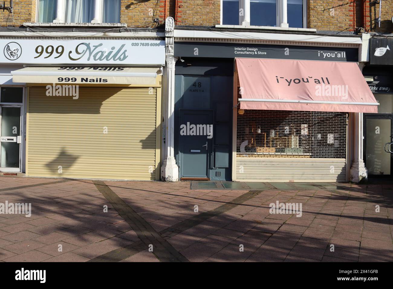 Geschäfte an der East Dulwich Road Stockfoto