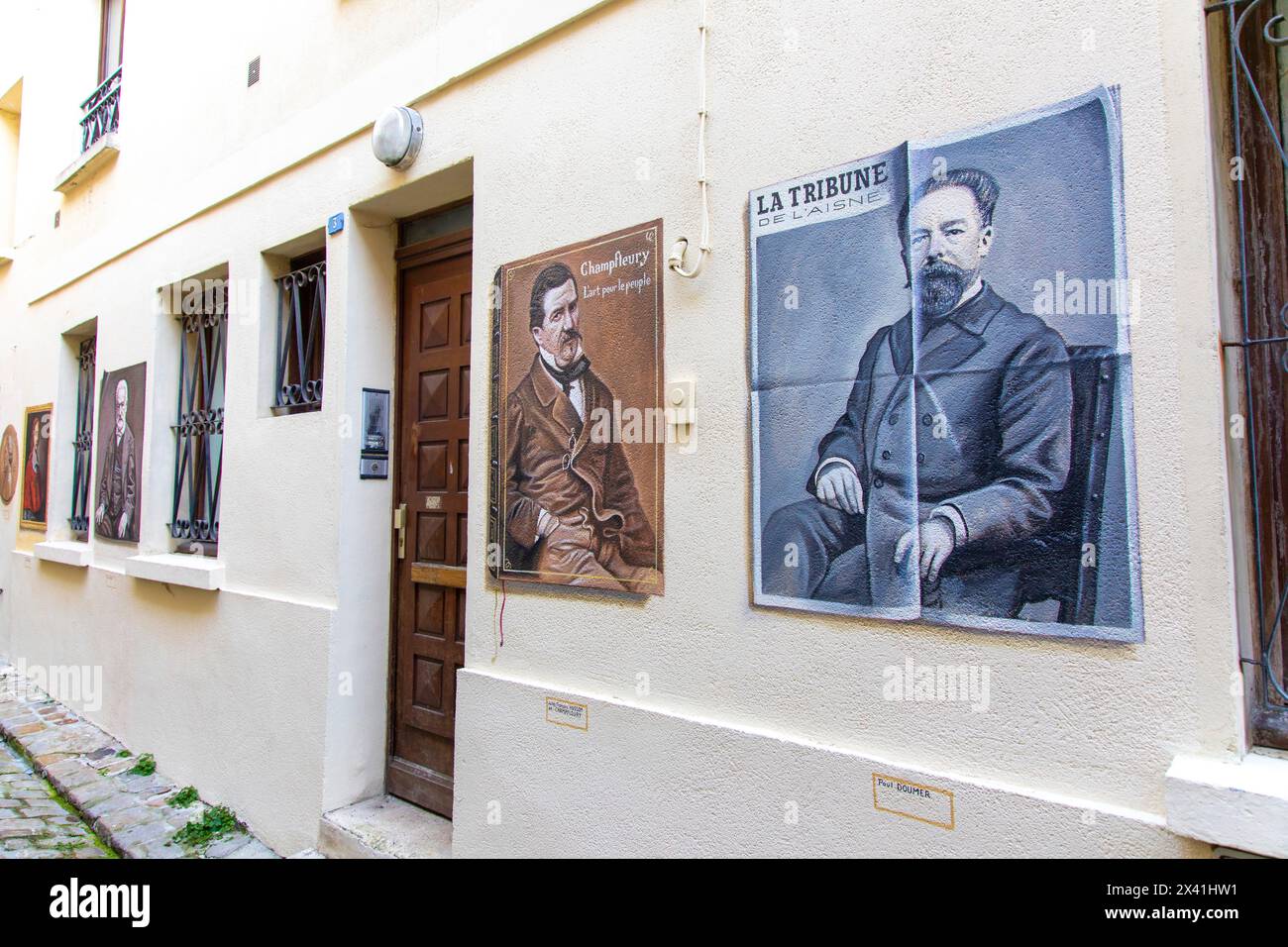 Frankreich, Hauts de France, Aisne, Laon. Altstadt, Ruelle des Neufliers Stockfoto