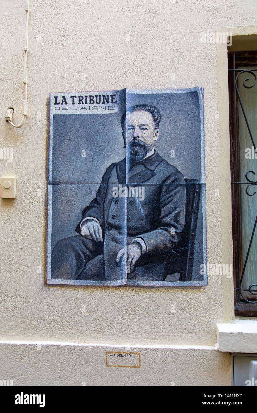 Frankreich, Hauts de France, Aisne, Laon. Altstadt, Ruelle des Neufliers Stockfoto