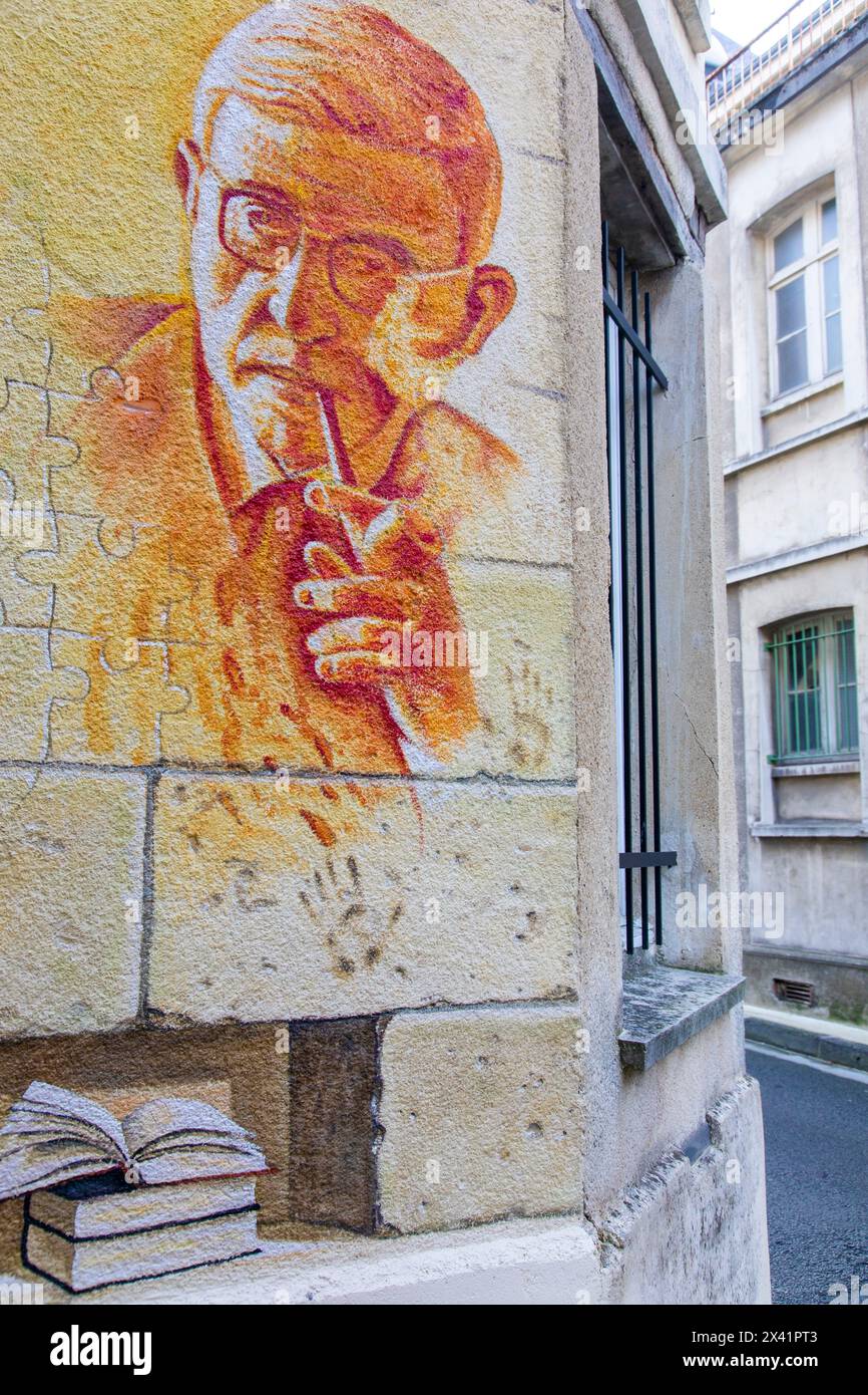Frankreich, Hauts de France, Aisne, Laon. Altstadt, Ruelle des Neufliers Stockfoto