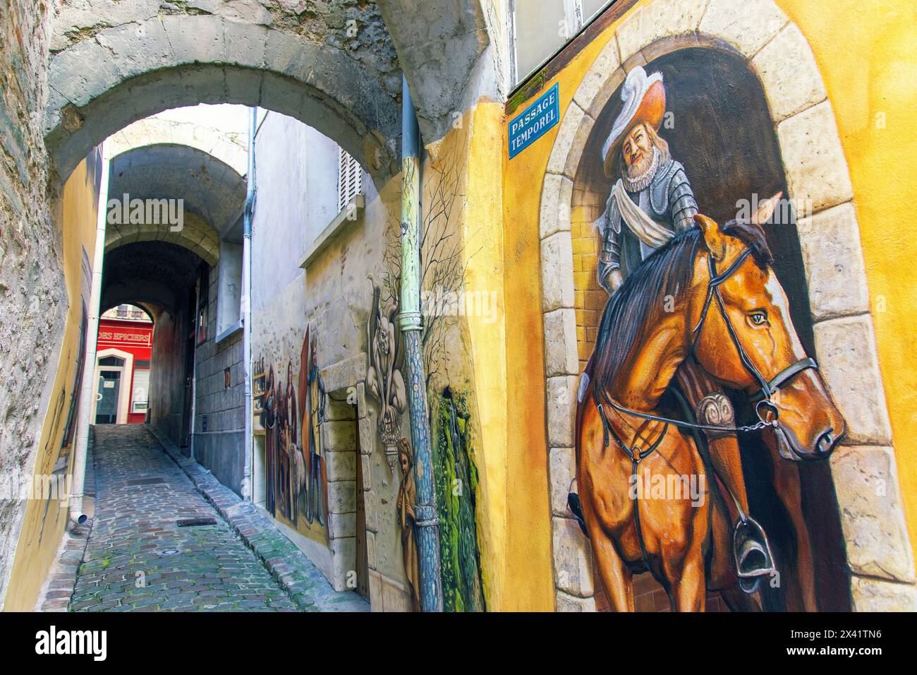 Frankreich, Hauts de France, Aisne, Laon. Altstadt, Ruelle des Neufliers Stockfoto