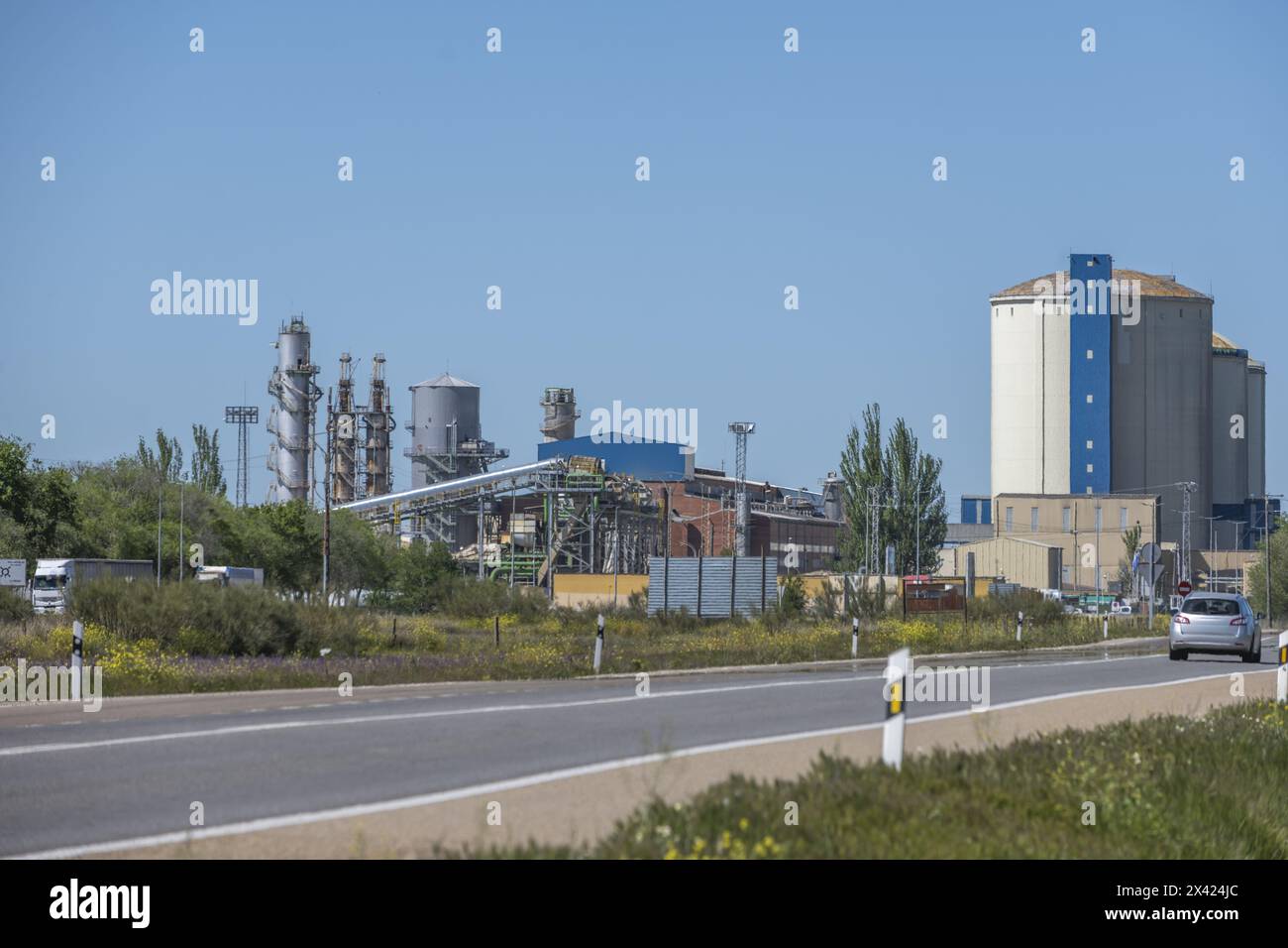 Eine Fabrik für Zucker und Folgeprodukte. Stockfoto