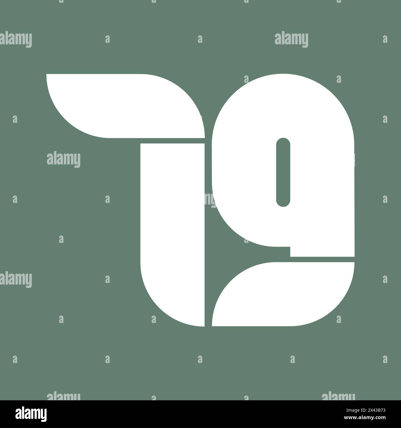 79. Indonesischer Unabhängigkeitstag Konzept-Logo mit einfachem Monogrammkonzept Stock Vektor