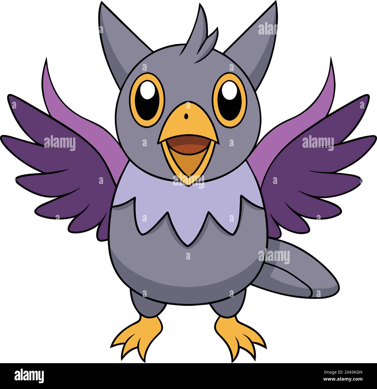 Monster Bird: Einzigartige Kreatur-Vektor-Illustration Stock Vektor