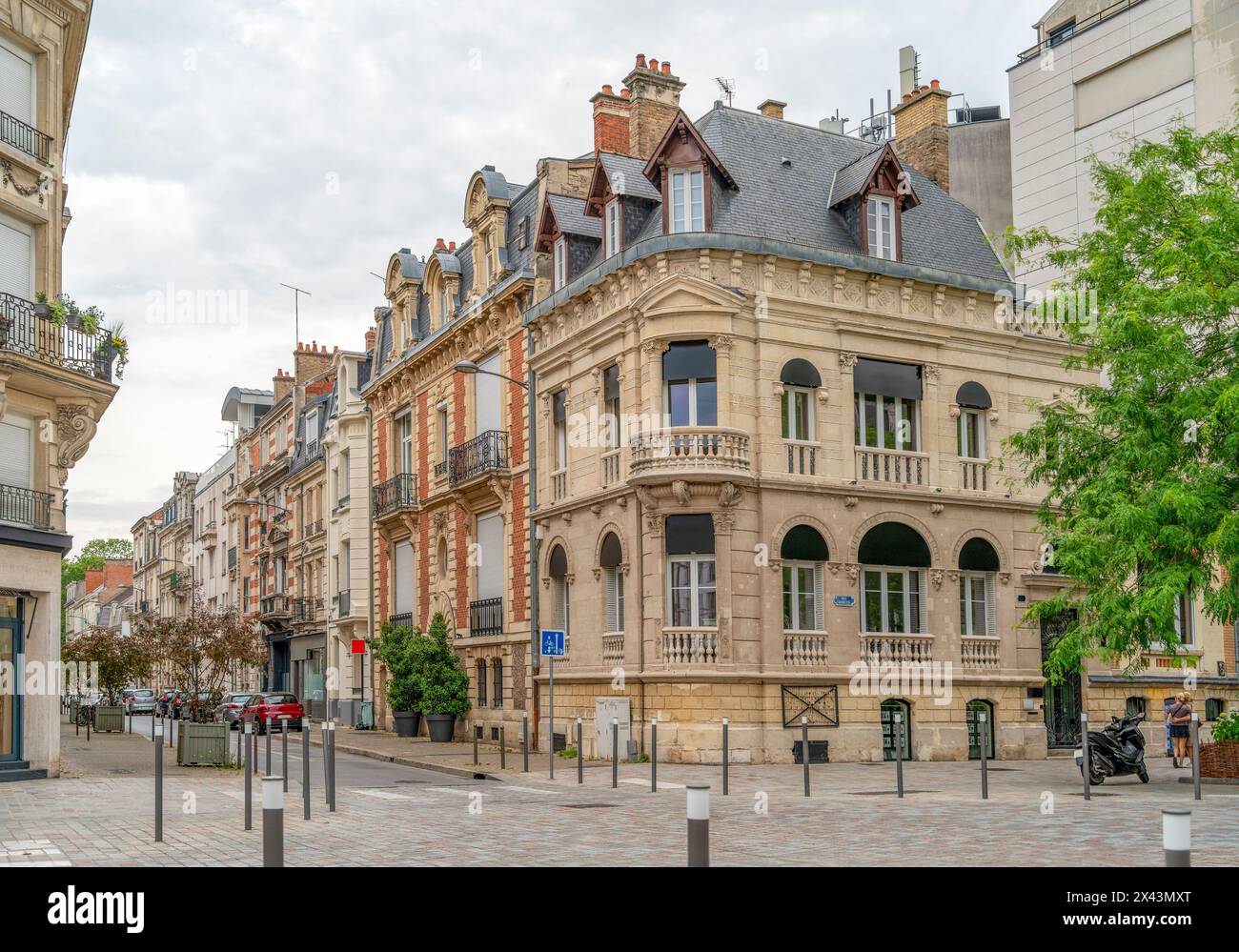 Eindruck von Reims, der bevölkerungsreichsten Stadt im französischen Departement Marne Stockfoto