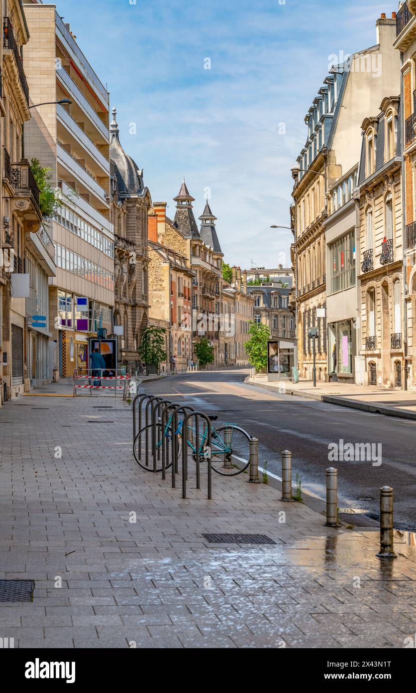 Eindruck von Reims, der bevölkerungsreichsten Stadt im französischen Departement Marne Stockfoto