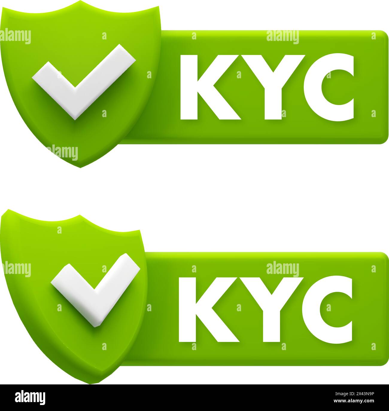 KYC – Know Your Customer Label. Persönliche Informationen zur Identifizierung. Stock Vektor