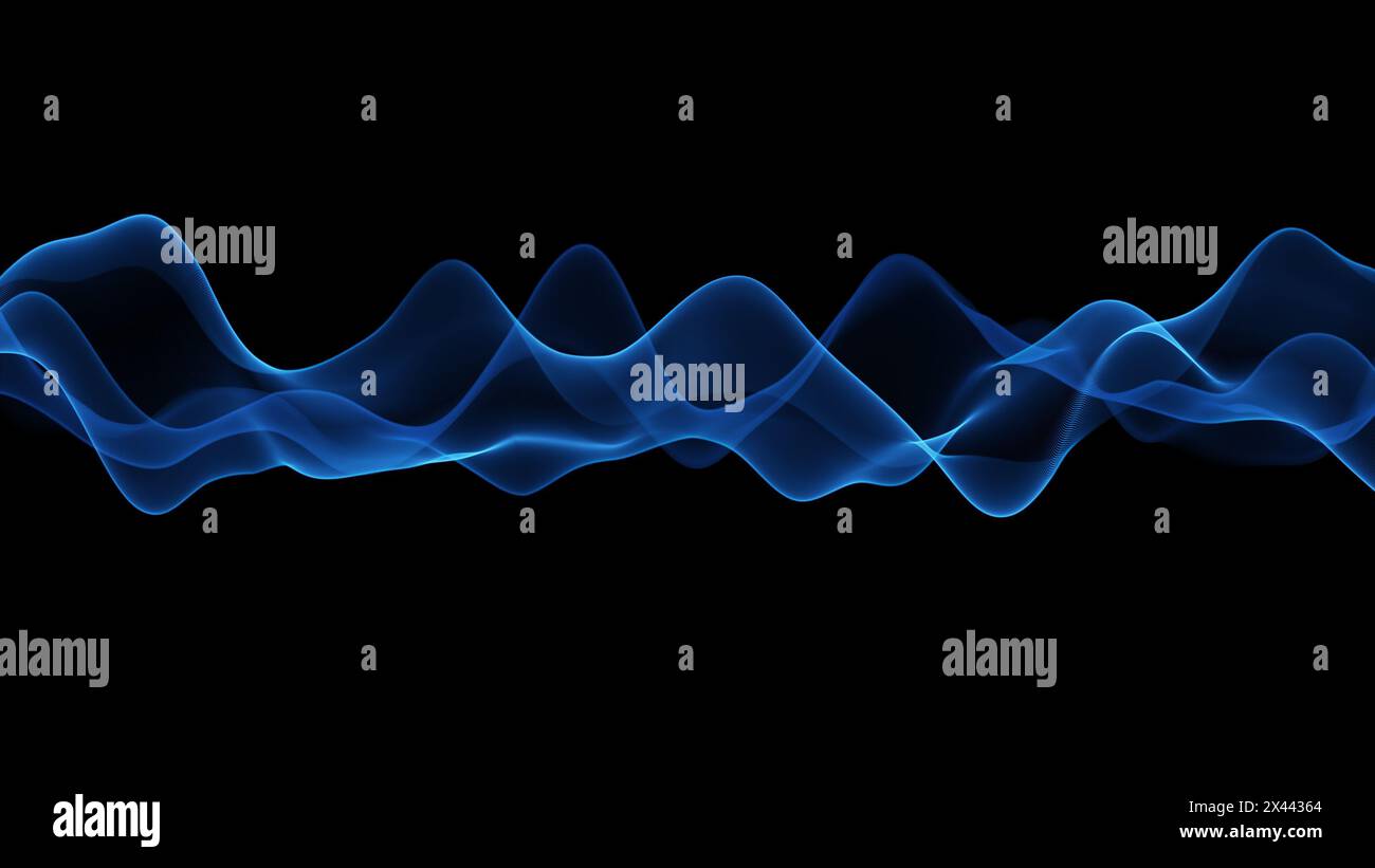 Abstrakte blaue Wellen. Schwingung. Audiowellenform. Visualisierung futuristischer Wellen. Stockfoto