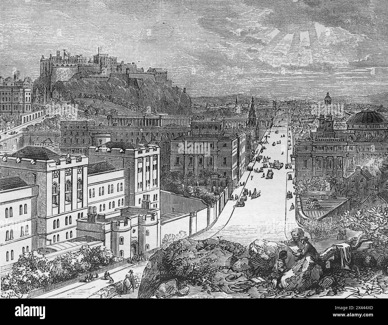 Blick auf Princes Street, Edinburgh, 1822. Illustration aus Cassells Geschichte Englands, Band VII. Neuausgabe um 1873-5. Stockfoto