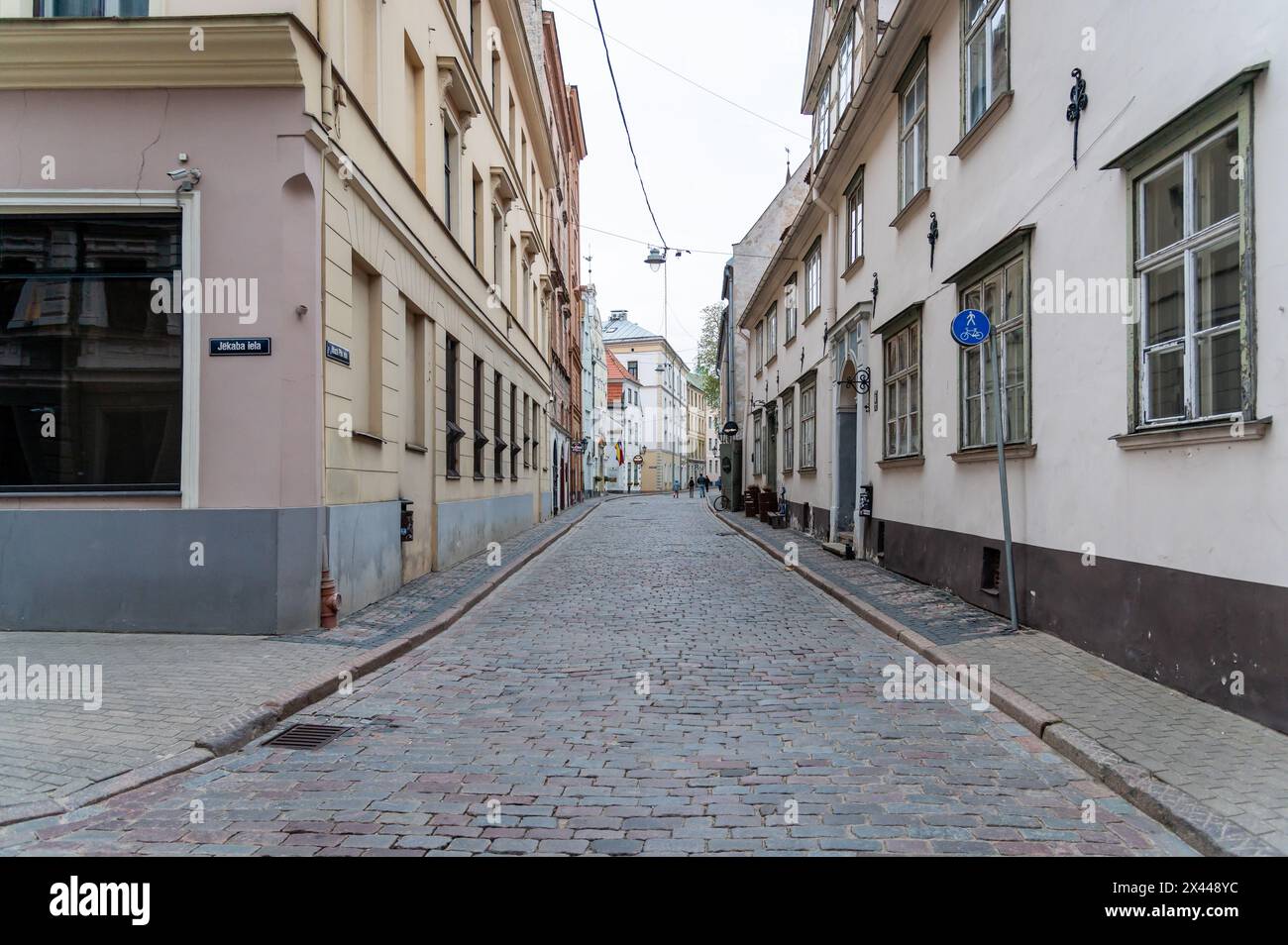 Straße in Riga, Lettland Stockfoto