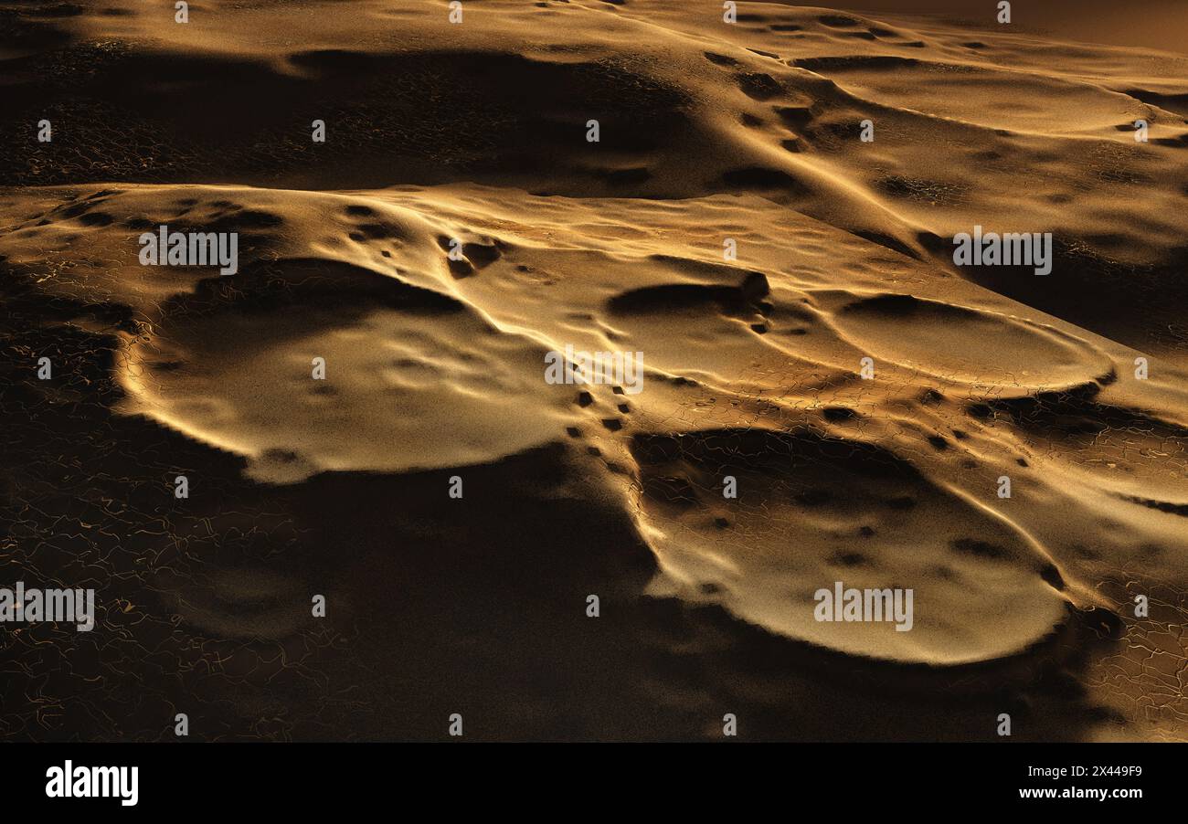 Lunarscape Mit Kratern Stockfoto