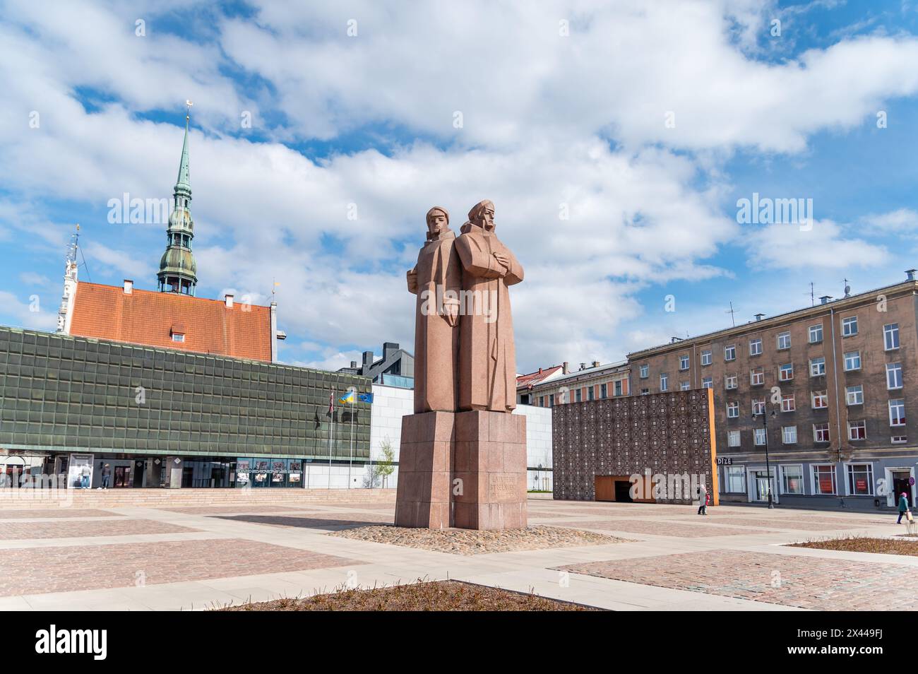 Lettisches Schützendenkmal und Gedenkstätte für die Opfer der sowjetischen Besatzung "Geschichte taktil", Riga, Lettland Stockfoto