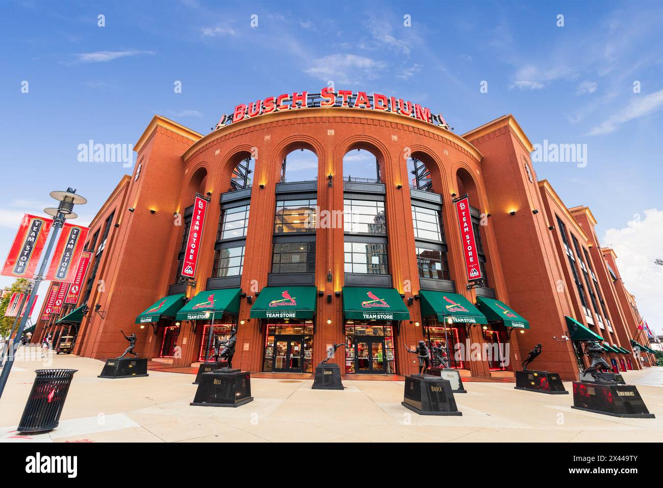 Busch Stadium ist die Heimat der St. Louis Cardinals in der Major League Baseball, der mitten in der Stadt. Stockfoto