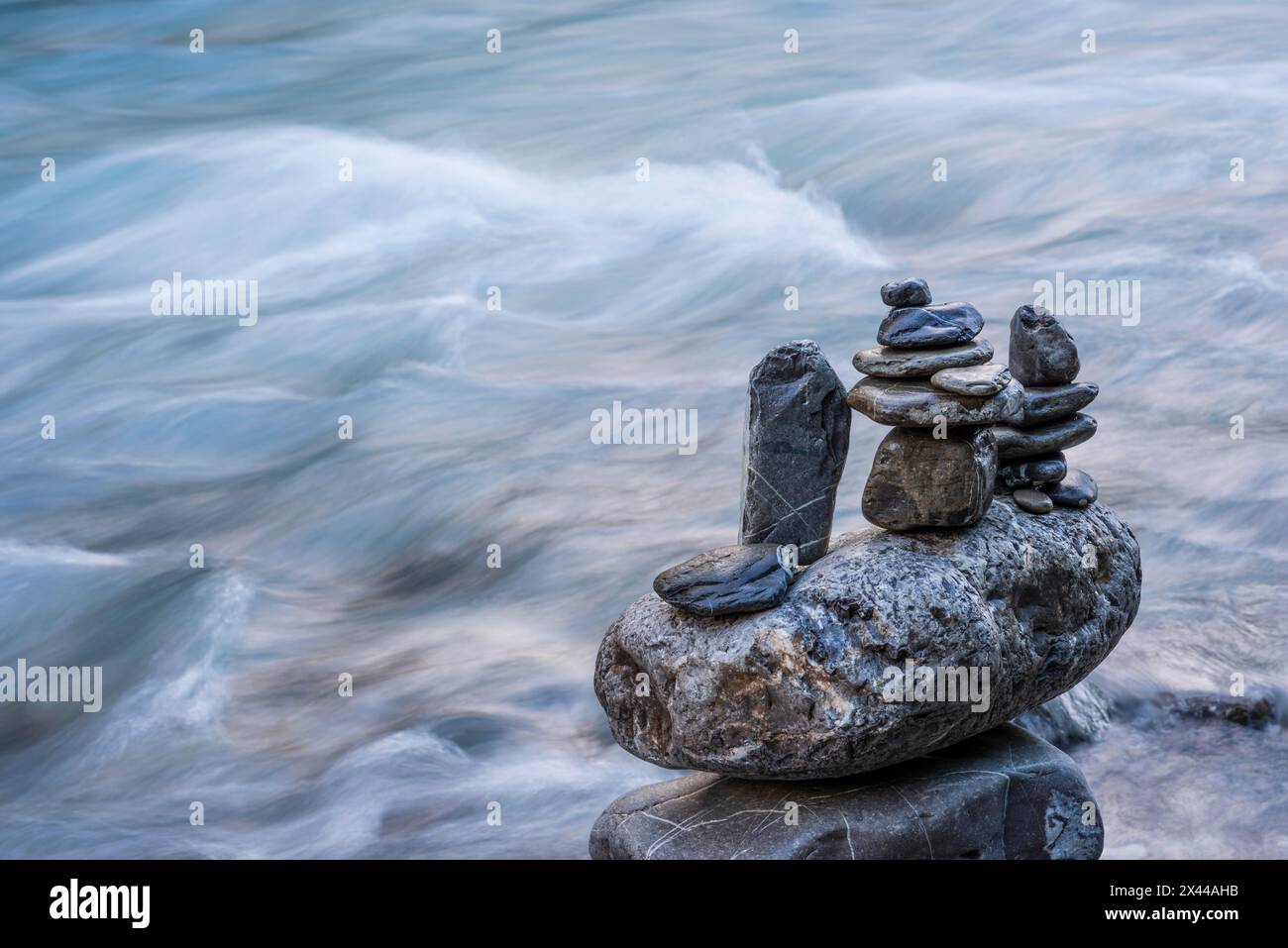 Cairn, Oybach in Oytal, bei Oberstdorf, Allgaeu, Bayern, Deutschland Stockfoto