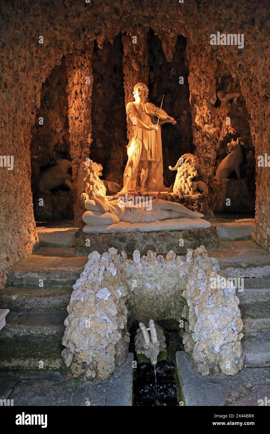 Schloss Hellbrunn, Salzburg, Österreich, Trickbrunnen Stockfoto