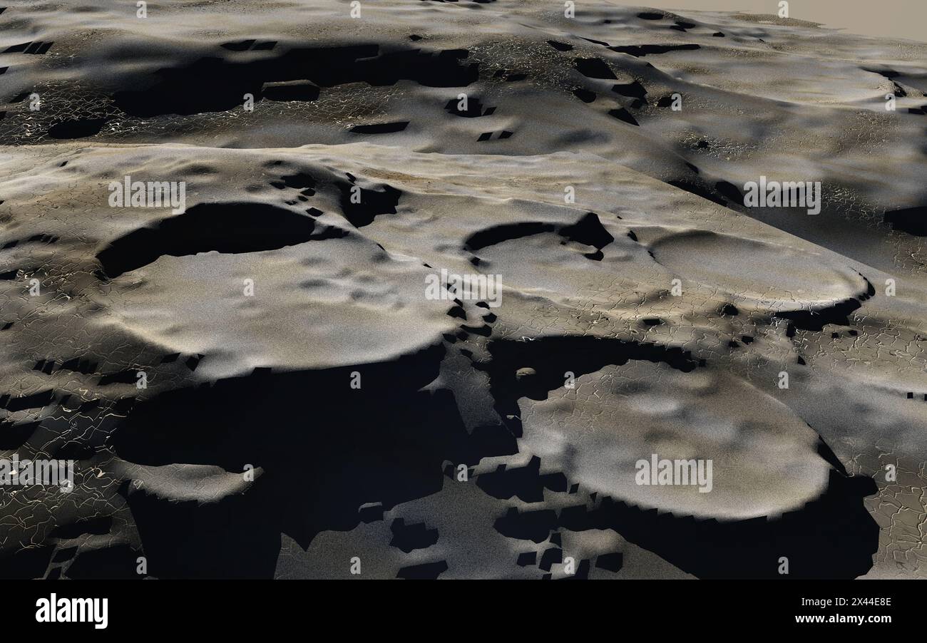 Lunarscape Mit Kratern Stockfoto