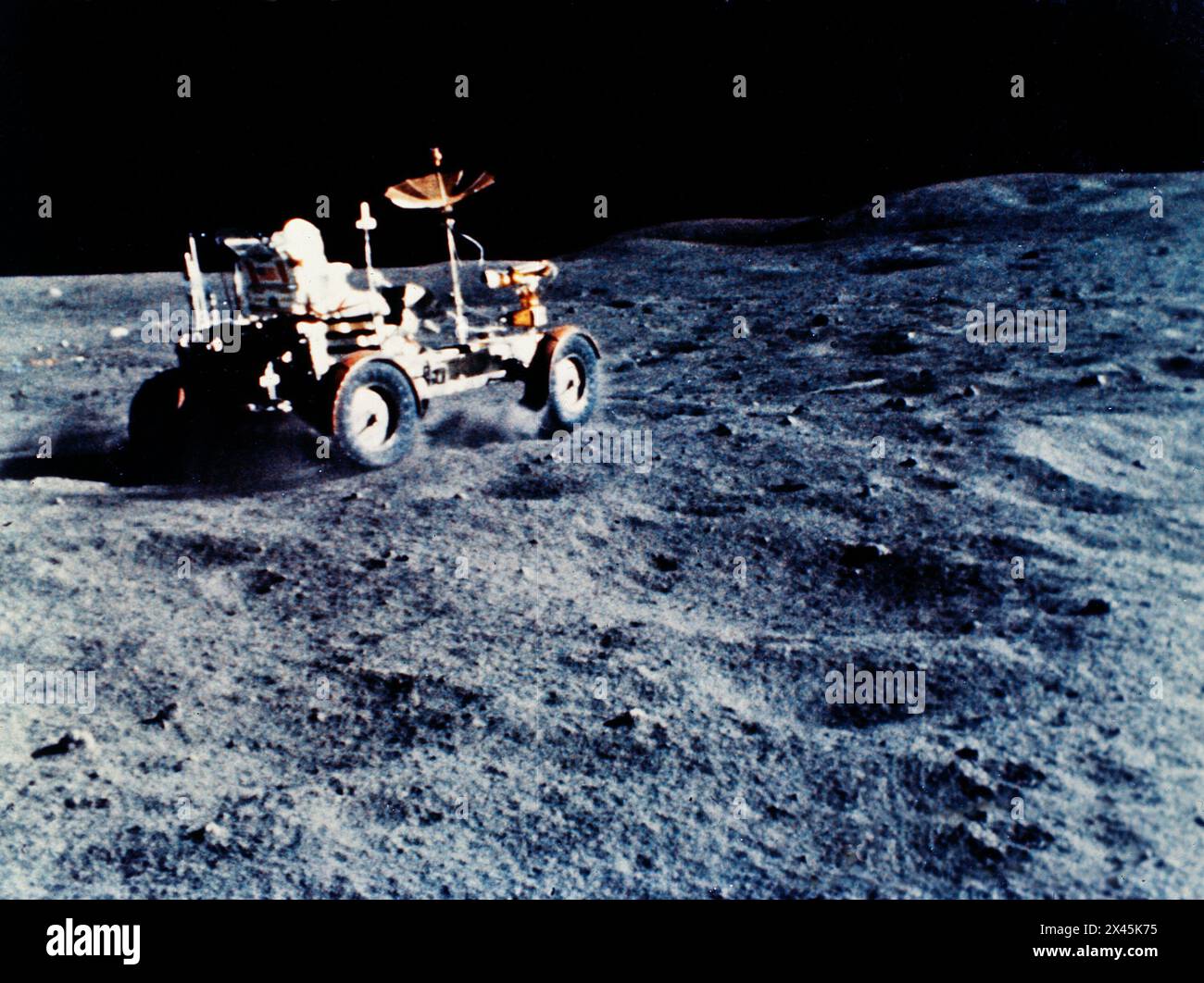 Mondreisefahrzeug auf dem Mond als Teil des Saturn Apollo-Programms Stockfoto