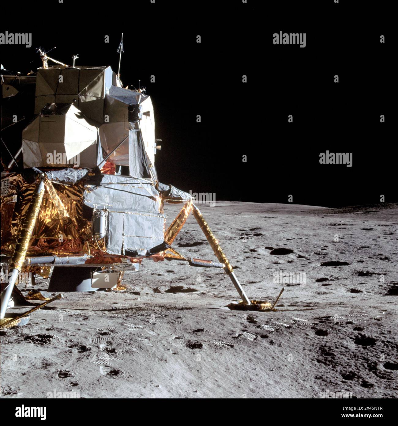 NASA Apollo 14 Mondmodul auf der Oberfläche, wenn der Mond 5. Februar 1971 Stockfoto