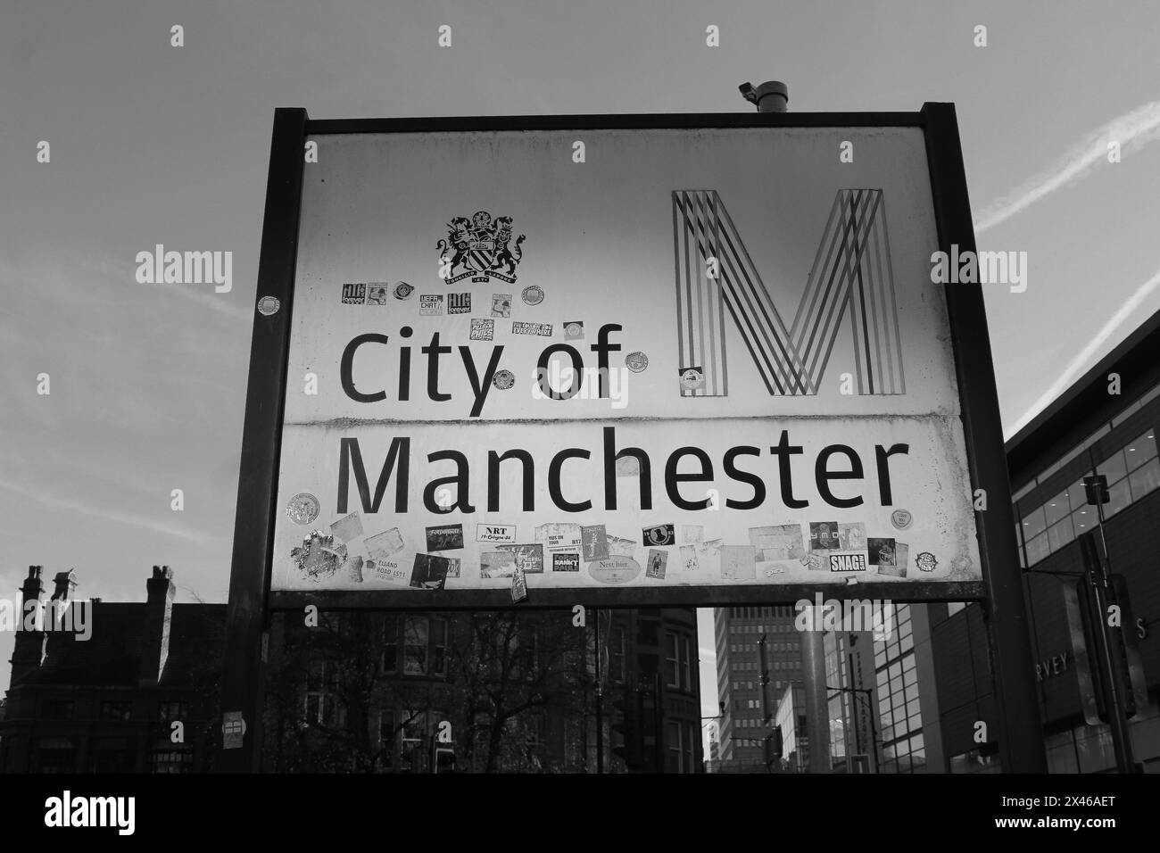 Manchester-Schild Stockfoto