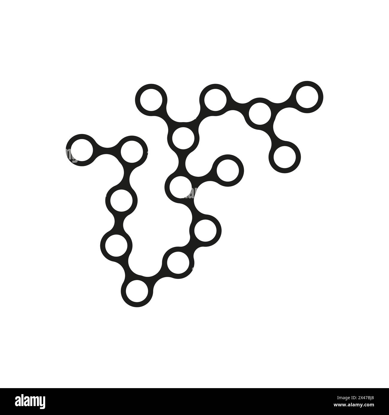 Abbildung der Molekülbindungen. Abstrakter Vektor verbundener Kreise. Symbol für wissenschaftliche Struktur. Stock Vektor