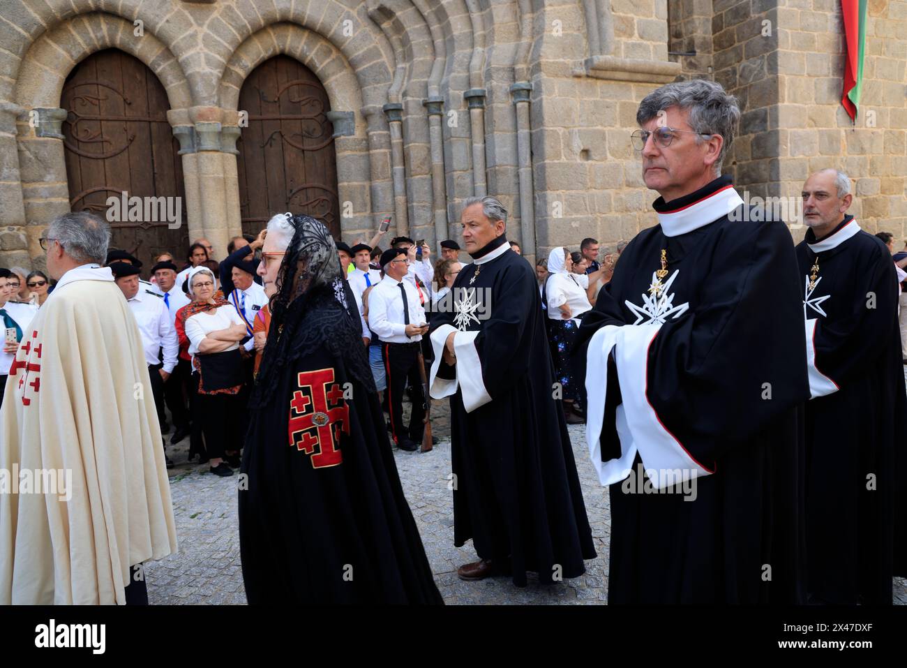 Le Dorat, Frankreich. Septenniale Äußerungen von Dorat, die die Reliquien des Heiligen Israel und des Heiligen Theobald feiern. Limousin-Äußerungen sind religiöse und Stockfoto