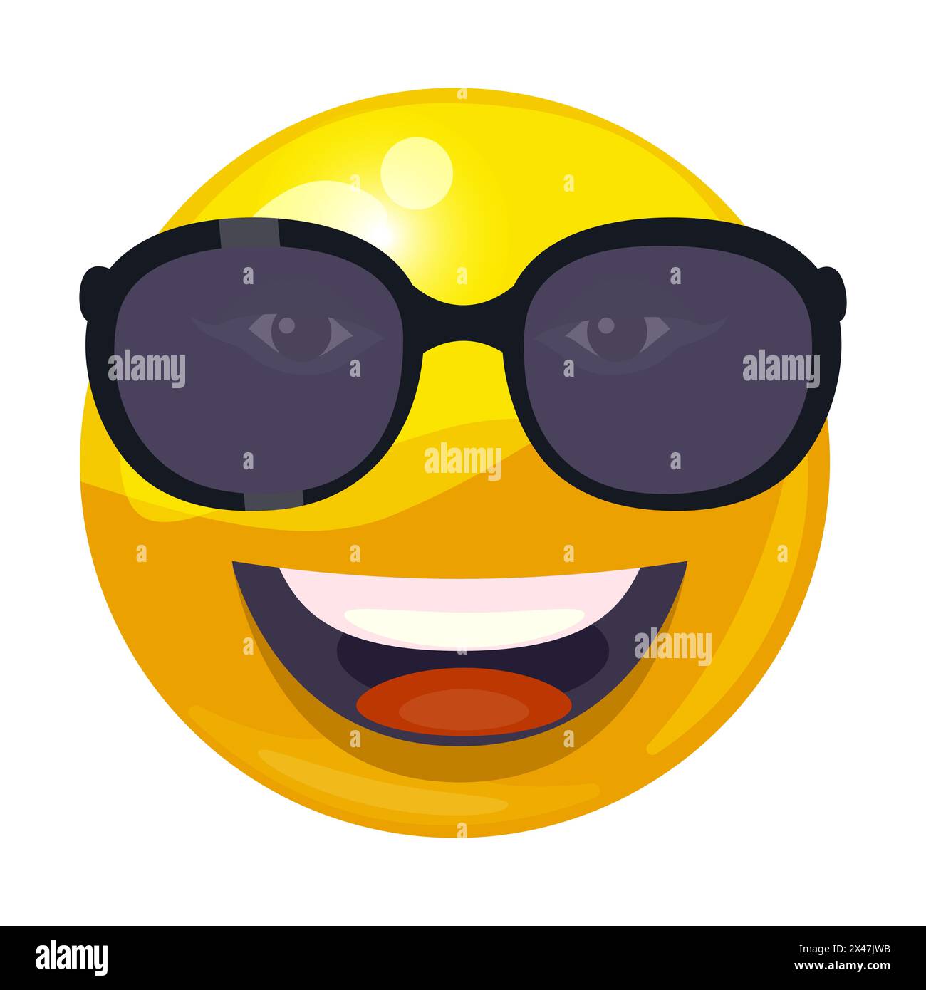Smiley-Zeichentrickfilm „Sonne in Sonnenbrille“ Stock Vektor