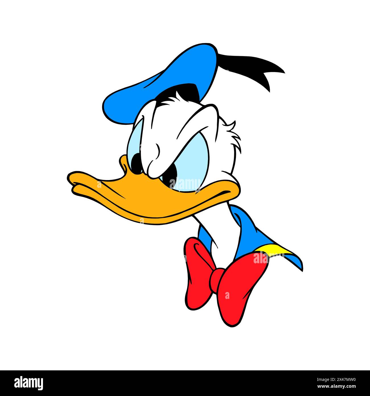 Donald Ente Charakter nettes Gesicht Design Vektor Illustration Stock Vektor