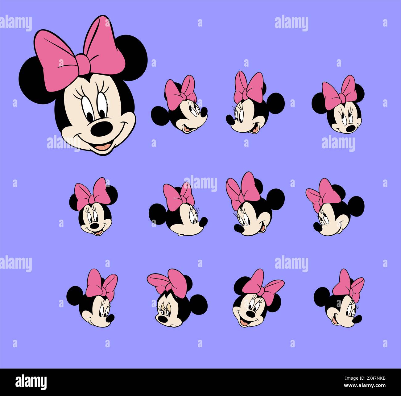 Disney Charakter minnie Maus Gesicht Vektor Illustration Kunst Stock Vektor