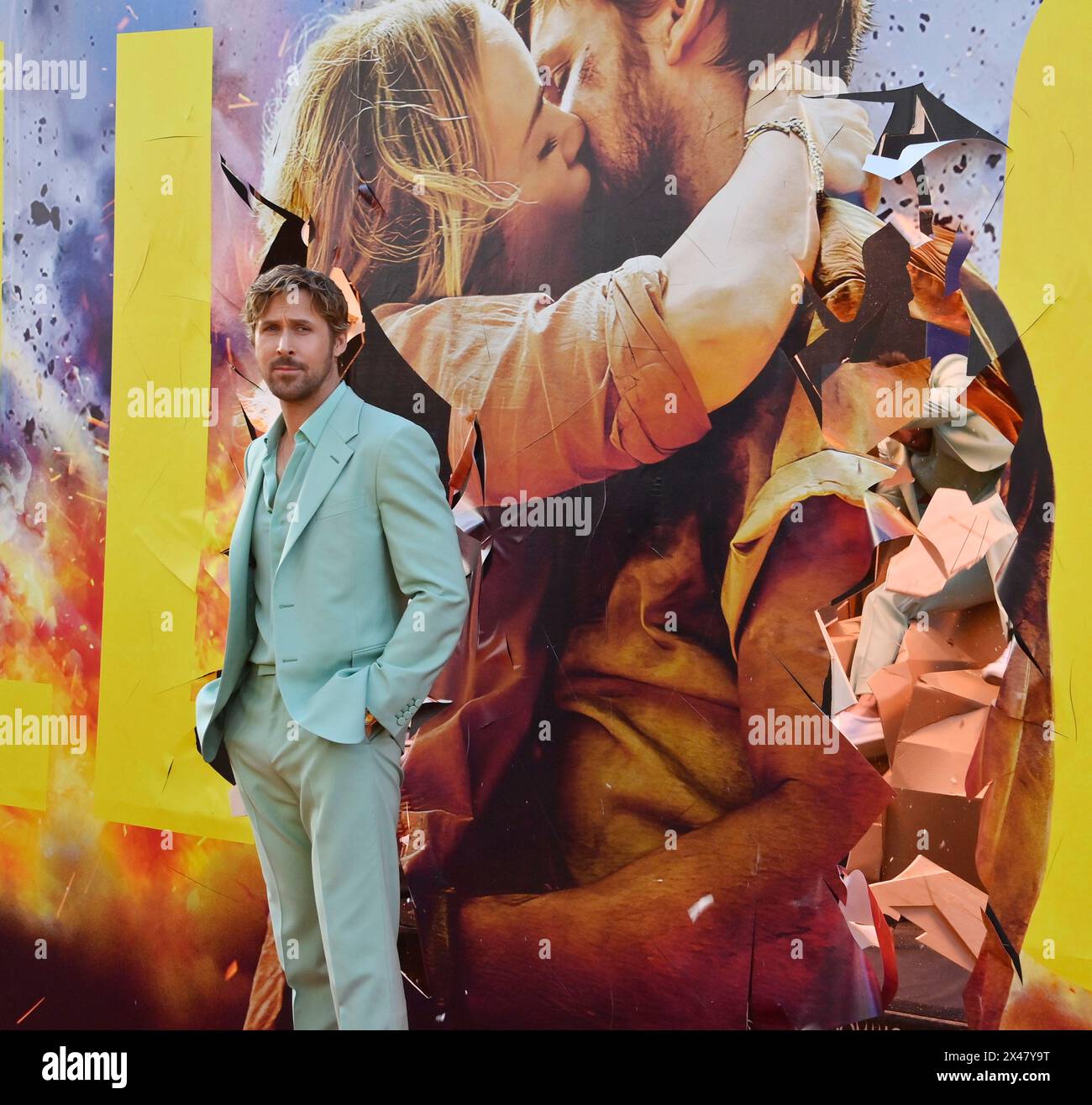 Los Angeles, Usa. April 2024 30. Am Dienstag, den 30. April 2024, nimmt das Darsteller-Mitglied Ryan Gosling an der Premiere des dramatischen Films „The Fall Guy“ im Dolby Theatre in Los Angeles Teil. Stuntman muss den vermissten Star des Blockbuster-Films seiner Ex-Freundin finden. Foto: Jim Ruymen/UPI Credit: UPI/Alamy Live News Stockfoto