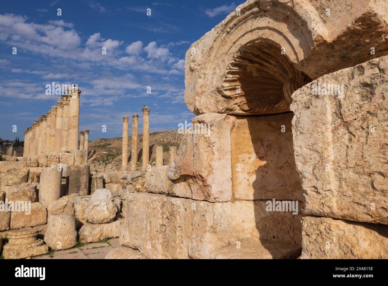 Jordanien, Amman. Römische Ruinen mit Tempel, Forum und Amphitheater. Stockfoto