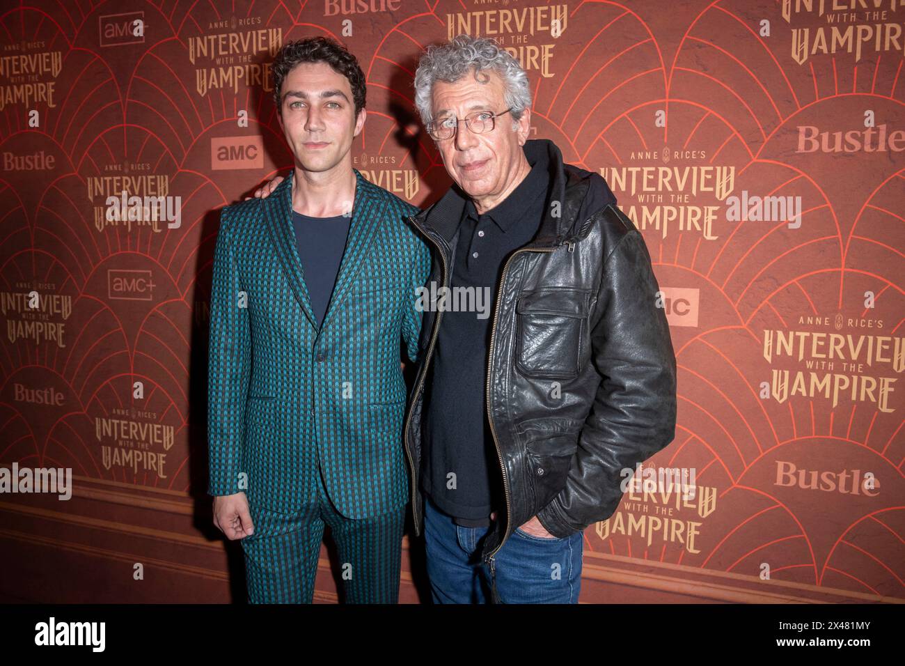 New York, Usa. April 2024 30. (L-R) Luke Brandon Field und Eric Bogosian nehmen im McKittrick Hotel an der Premiere von Anne Rice's Interview with the Vampire von AMC Networks Teil. (Foto: Ron Adar/SOPA Images/SIPA USA) Credit: SIPA USA/Alamy Live News Stockfoto