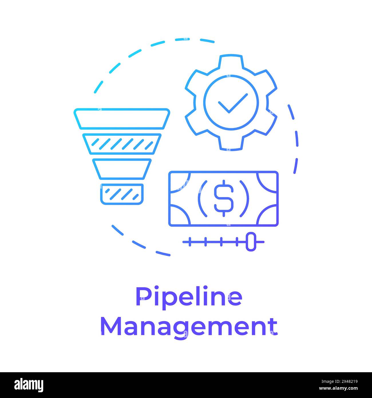 Pipelinemanagement – Symbol für blaues Gradientenkonzept Stock Vektor