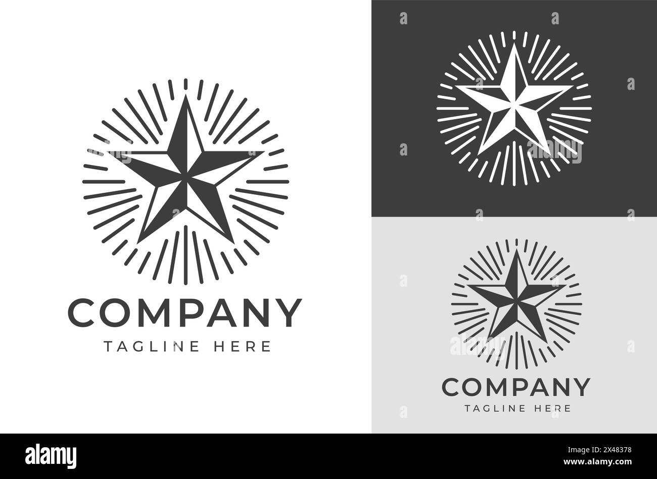 Retro Vintage West Country Texas Shining Star Abzeichen Emblem Label Stempel Logo Design Vektor Stock Vektor