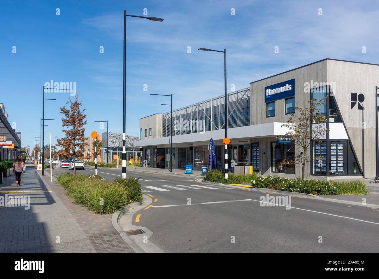 Stadtzentrum, Tennyson Street, Rolleston, Canterbury, Neuseeland Stockfoto