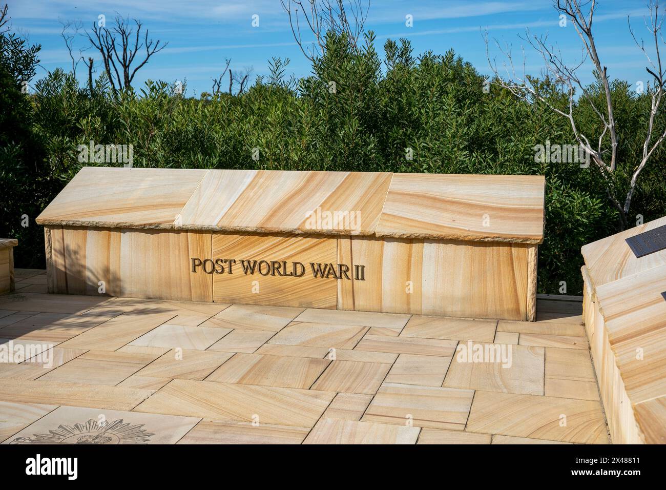 Der australische Memorial Walk, North Head Sanctuary Manly Sydney ehrt diejenigen, die der Verteidigung Australiens nach dem 2. Weltkrieg dienten und unterstützten Stockfoto