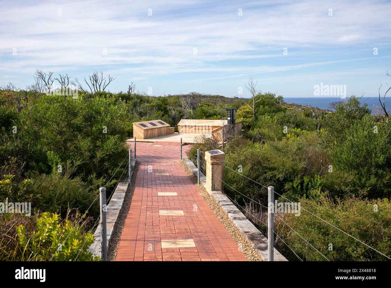 Memorial Walk die australische Geschichte der Schlachten und Konflikte und Gedenkstätten für das verstorbene Verteidigungspersonal Manly, Sydney, Australien Stockfoto