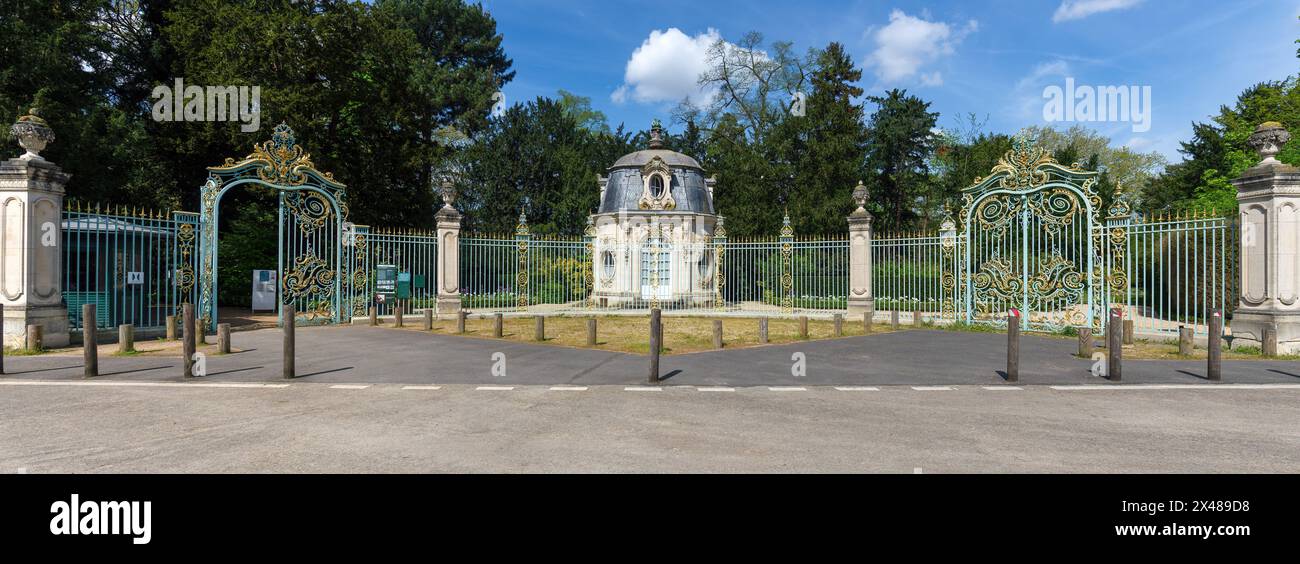 Eintritt zum Bagatelle Park in Paris - Frankreich Stockfoto