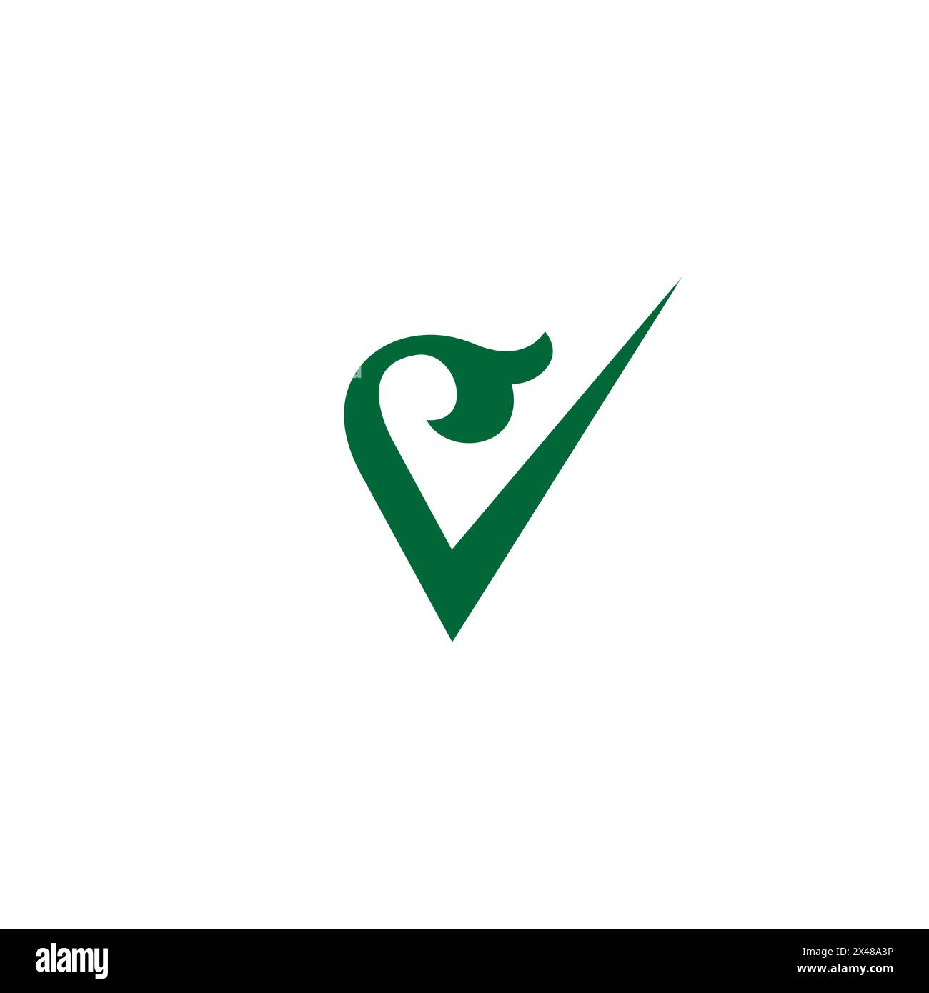 V Nature Logo. Symbol „Blatt Buchstabe V“ Stock Vektor