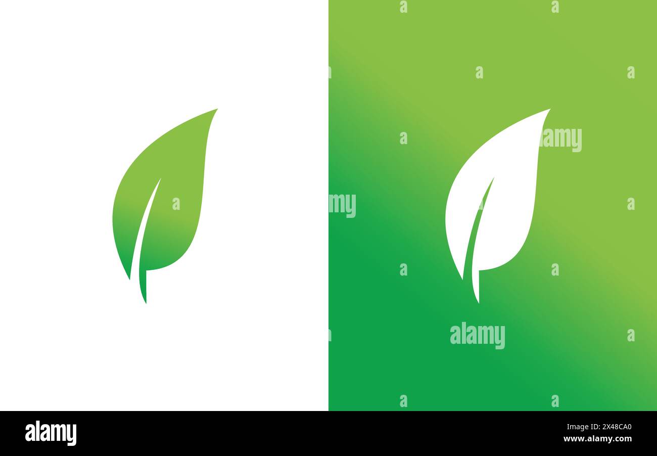 Logo-Vektor mit organischem Blatt. „Nature Eco Leaf“-Logo Stock Vektor