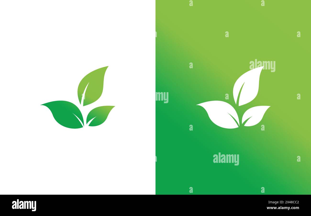 Logo-Vektor mit organischem Blatt. „Nature Eco Leaf“-Logo Stock Vektor