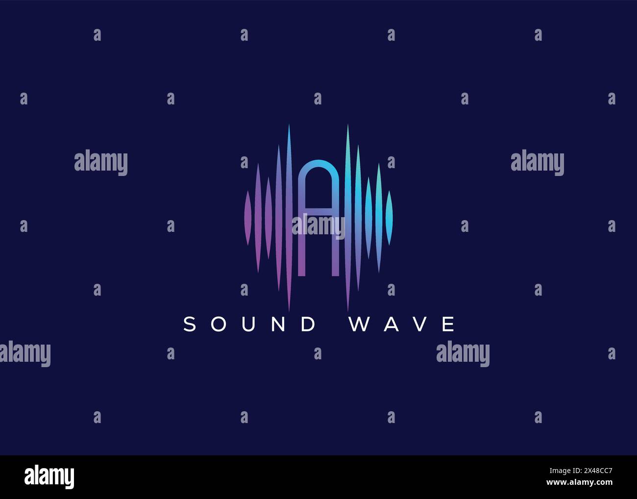 Minimalistischer Buchstabe Ein Sound Wave Vektor-Logo. Modernes Sound Wave-Logo. Ein Musiklogo. Stock Vektor
